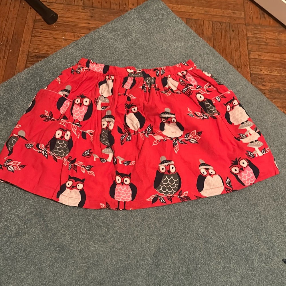 NWOT Mini boden red owl skirt 11-12 y girls